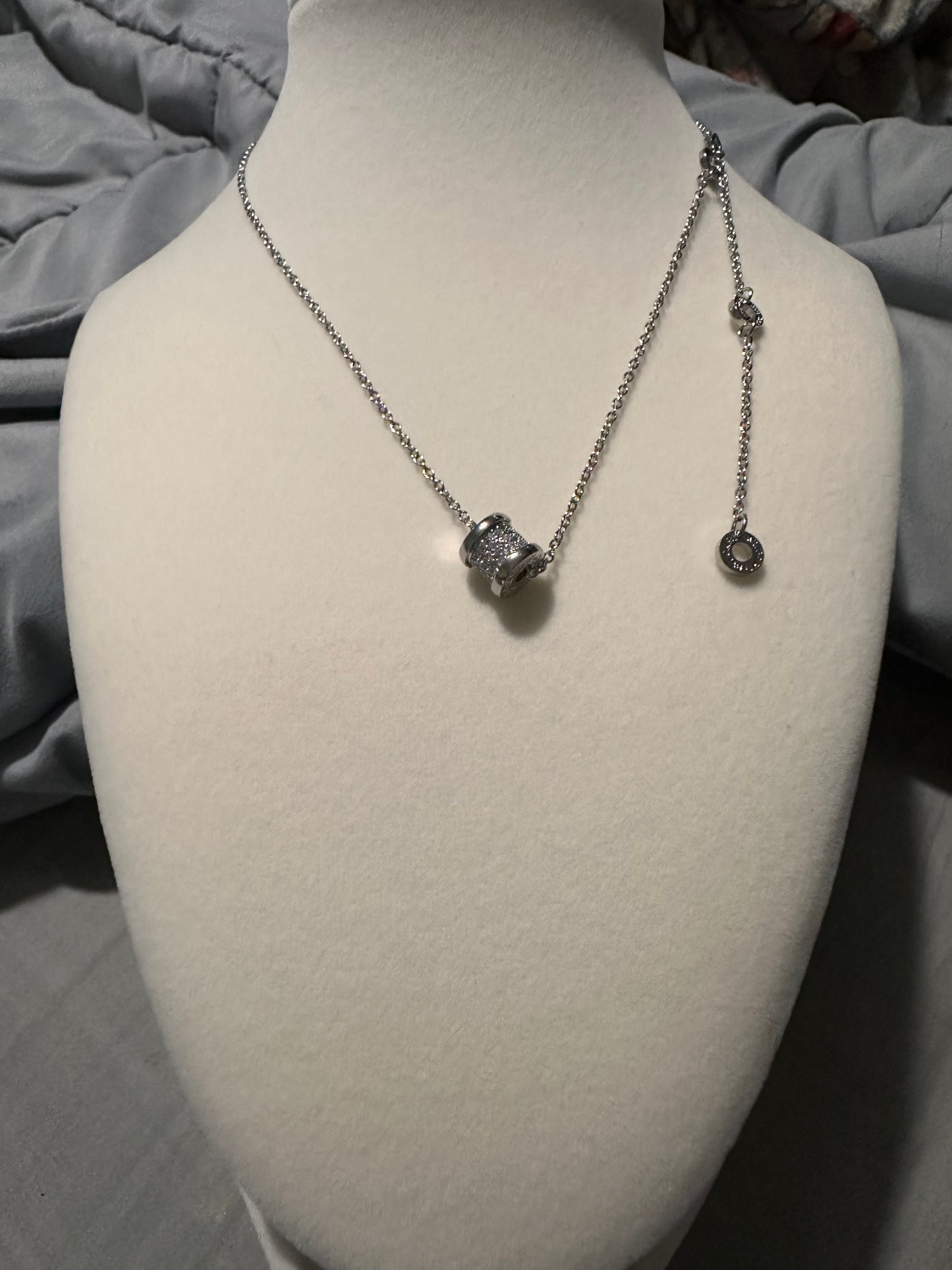 Lgari Small Ring necklace with CZ Silver or Rose-Gold