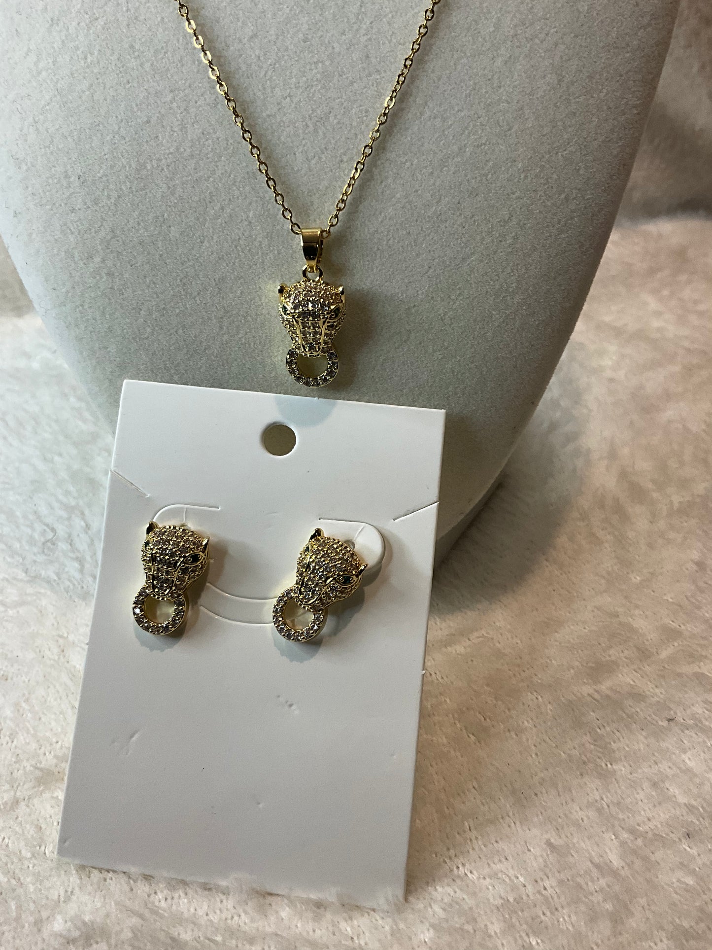 Car T Necklace and Earrings