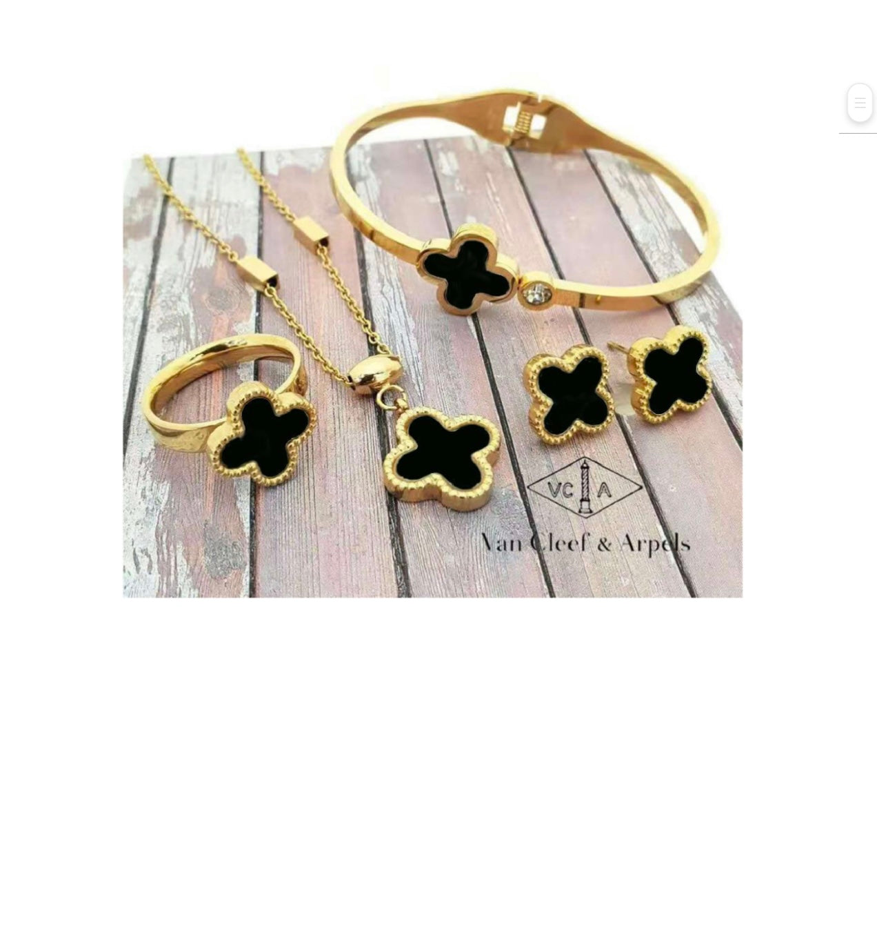 Van CA Clover Set Black with Bangle