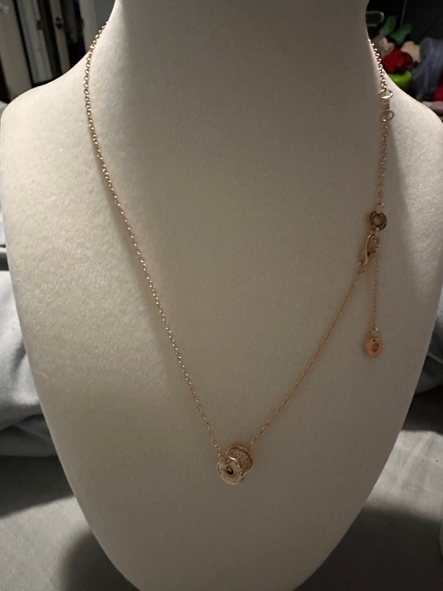 Lgari Small Ring necklace with CZ Silver or Rose-Gold