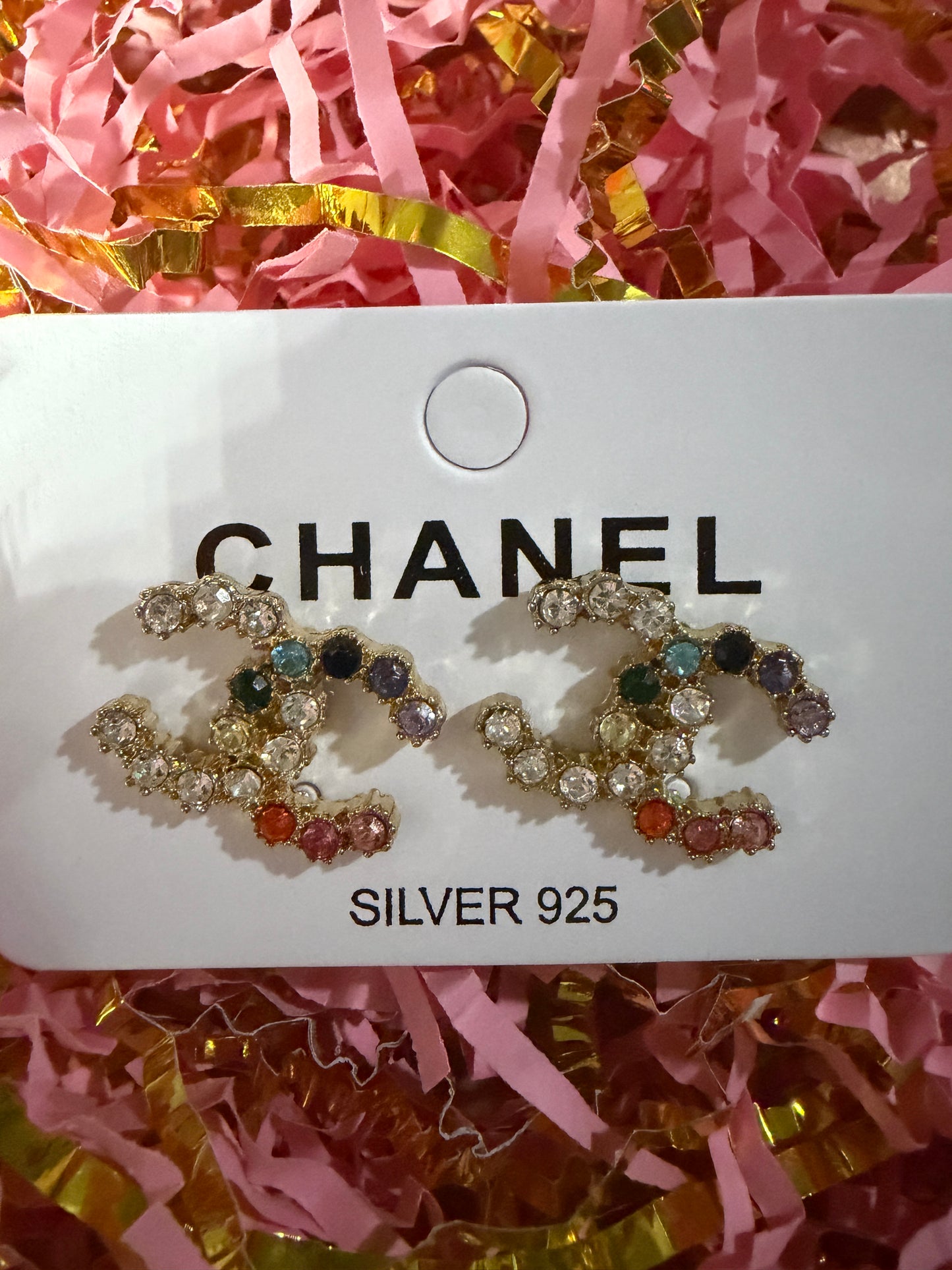 Coco Cc with rhinestone earrings