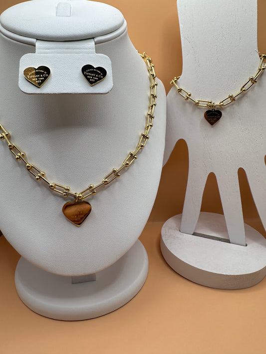 Bride Small Link Heart Set