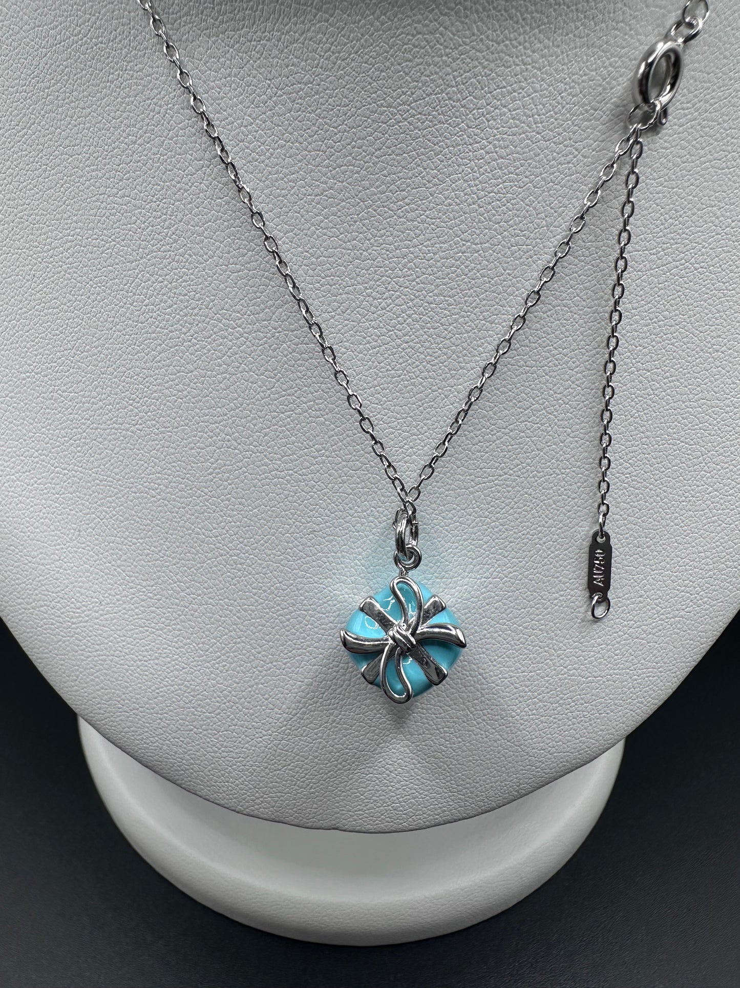 Bride T&C Blue Box Charm necklace