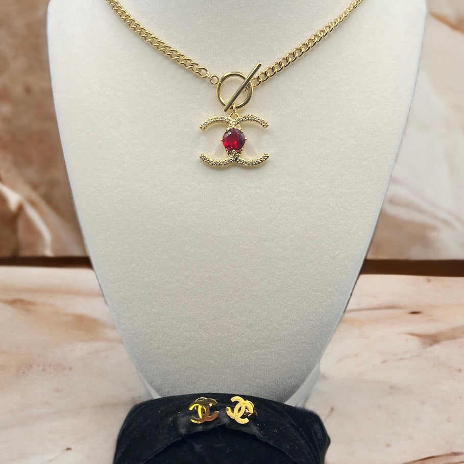 Coco necklace and earrings