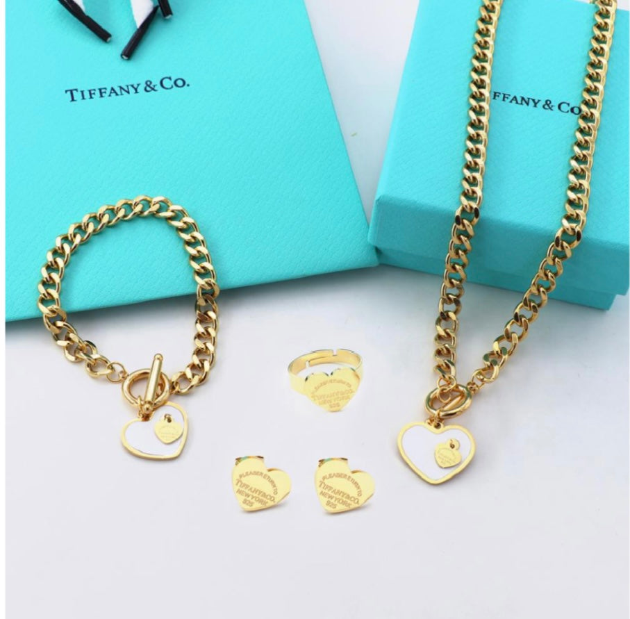 Bride Ti&Co. White Heart Set